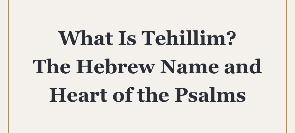 What Is Tehillim? The Hebrew Name and Heart of the Psalms